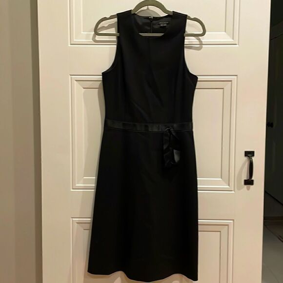 Theory Black Sheath Dress with Satin Bow - Picture 1 of 6